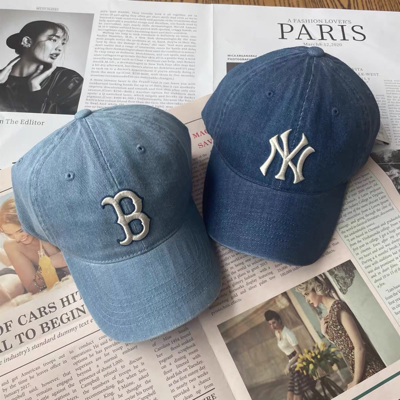Mũ Nón MLB Chính Hãng - Mũ Lưỡi Trai MLB Denim Unstructured Ball Cap 3ACPD013N