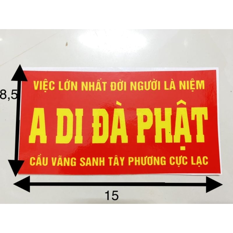 Decan A Di Đà Phật Đỏ 15*8cm