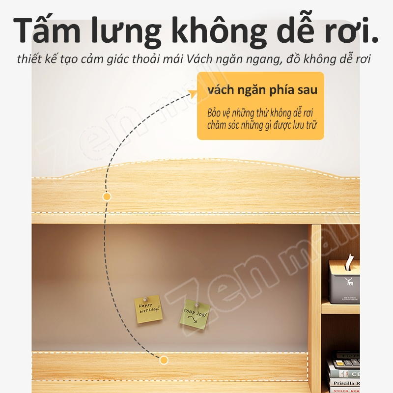 ZEN bàn gỗ văn phòng bàn vi tính bàn vi tính 2 tầng  bàn vi tính có hộc tủ bên dưới có cả giá sách lắp dễ dàng