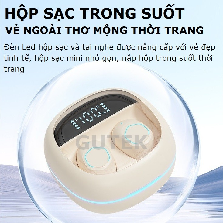 Tai nghe bluetooth nhét tai không dây Gutek M41 bản 5.3 bass trầm ấm tích hợp micro
