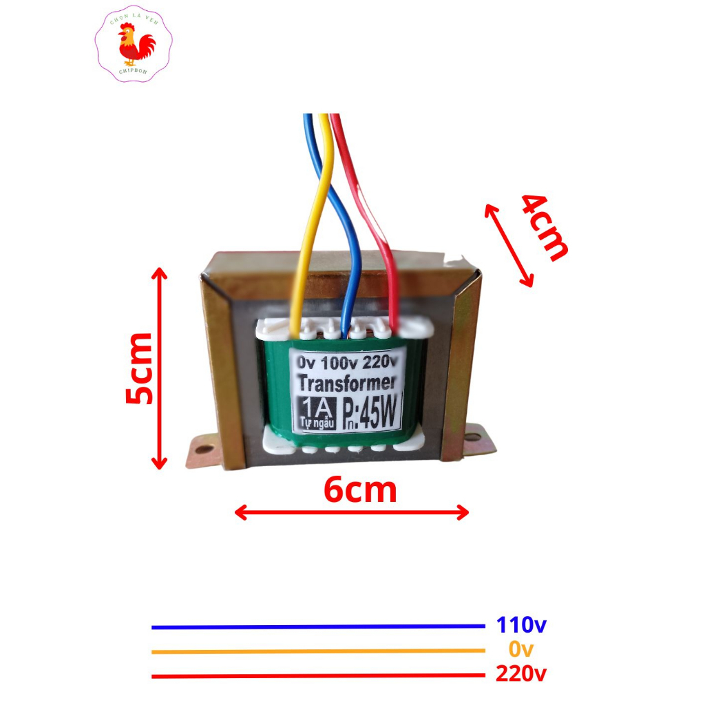 Biến thế 220v ra 110v chạy thiết bị nội địa 45W