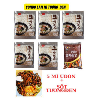 Combo 5 mì udon tươi kèm sốt tương đen làm mì tương đen