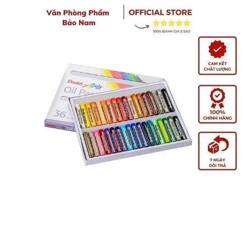 Sáp dầu pentel 36 màu,không độc hại, an toàn cho người sử dụng. Bút sáp có độ bám giấy và độ phủ màu tốt; khi tô, vẽ lên
