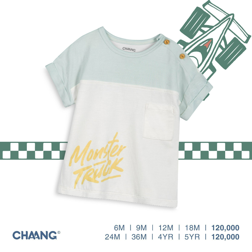 Áo Phông cộc Tay Active Ghi Trắng CHAANG SS22D5