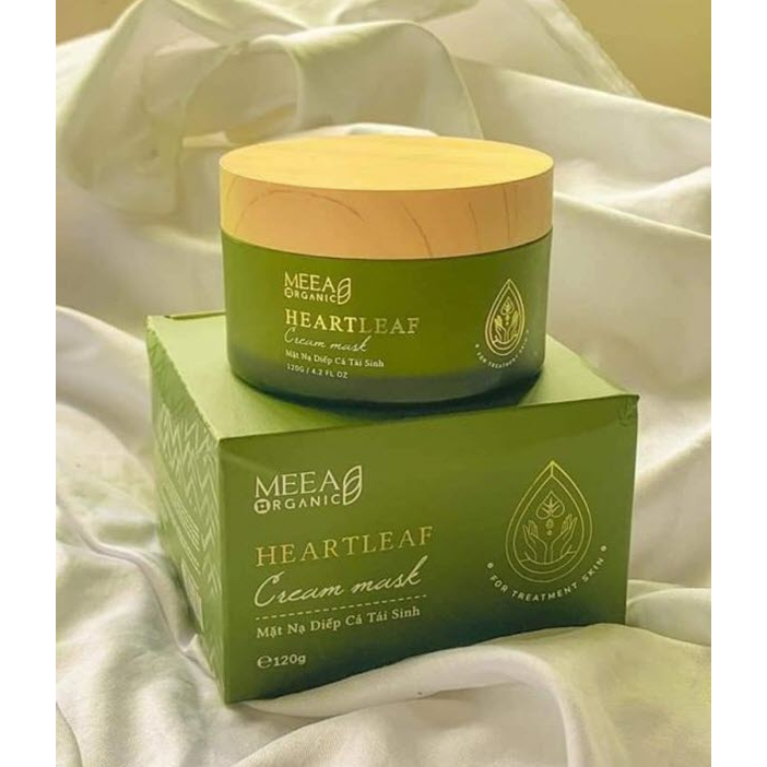 Mặt Nạ Diếp Cá MEEA ORGANIC, làm mờ vết thâm và dưỡng trắng da, giảm mụn (tặng kèm cọ đắp)