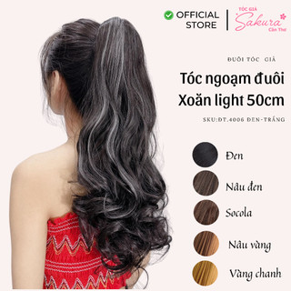 4006- Tóc Giả Ngoặm Đuôi Dáng Xoăn Sóng Có Móc Line Trắng.
