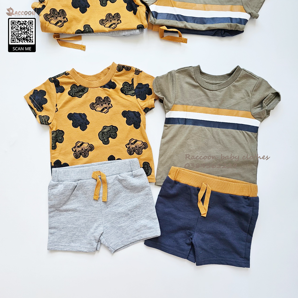 Bộ quần áo bé trai tay ngắn quần đùi bé đi học xuất dư PL BABY
