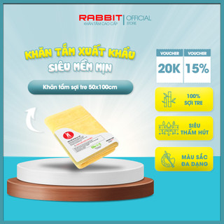Khăn tắm sợi tre siêu thấm hút nước rabbit 50x100cm, khăn sợi tre tự nhiên, mềm mại, kháng khuẩn, dùng cho da nhạy cảm