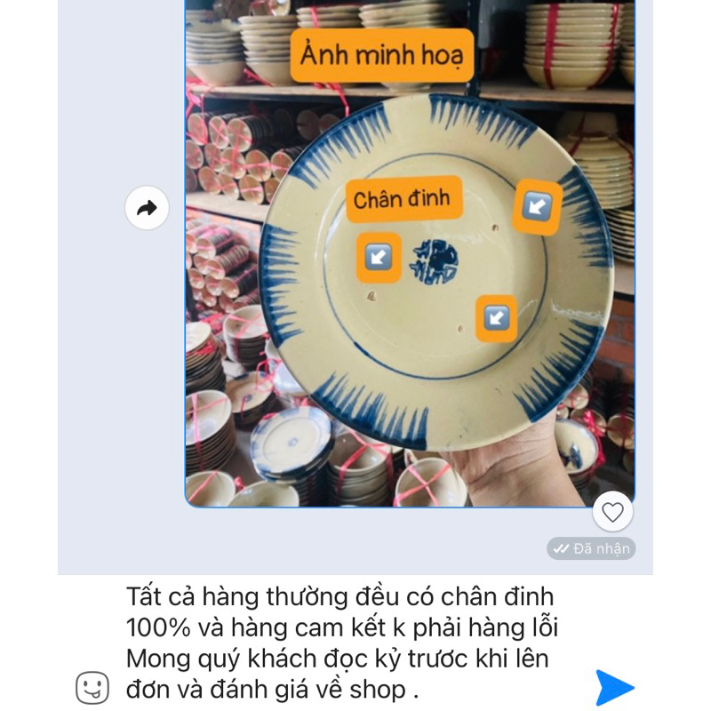 Chén Hoa Xanh Và Chén Phếch hàng thường có chân đinh