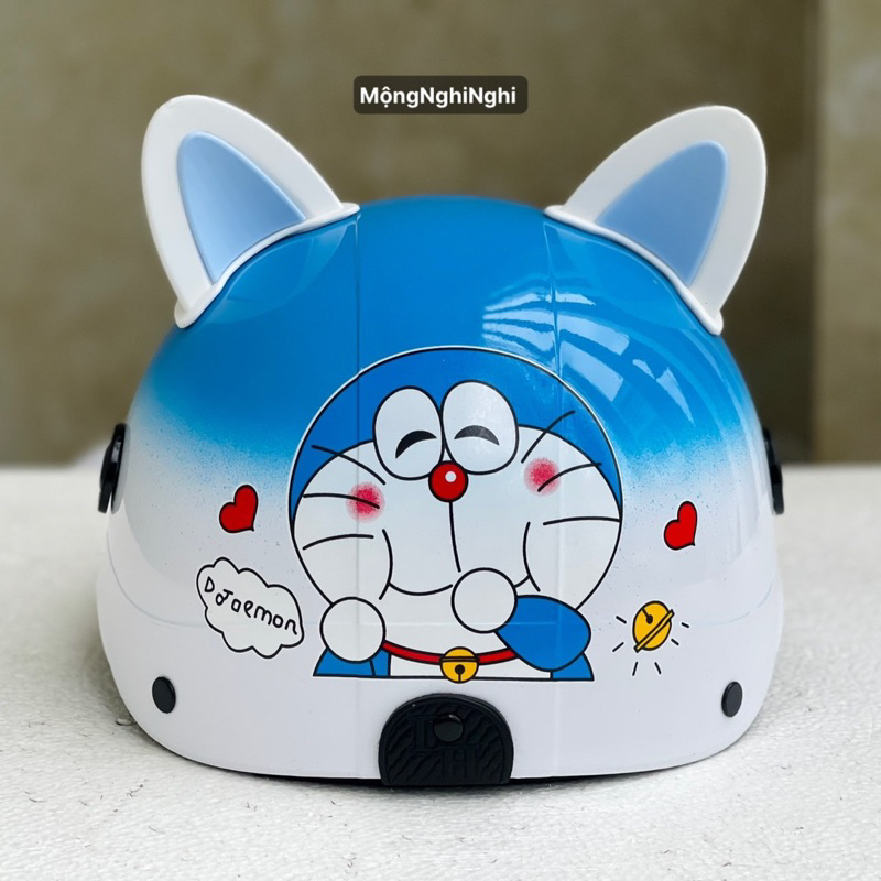 Mũ Bảo Hiểm Cao Cấp Doreamonn - Tặng Kèm Tai Mèo bảo hành 12 tháng