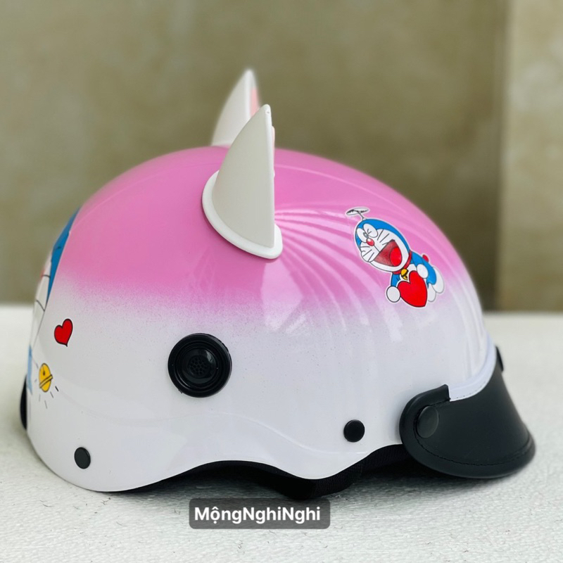 Mũ Bảo Hiểm Cao Cấp Doreamonn - Tặng Kèm Tai Mèo bảo hành 12 tháng