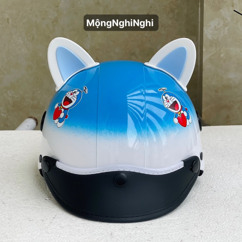 Mũ Bảo Hiểm Cao Cấp Doreamonn - Tặng Kèm Tai Mèo bảo hành 12 tháng