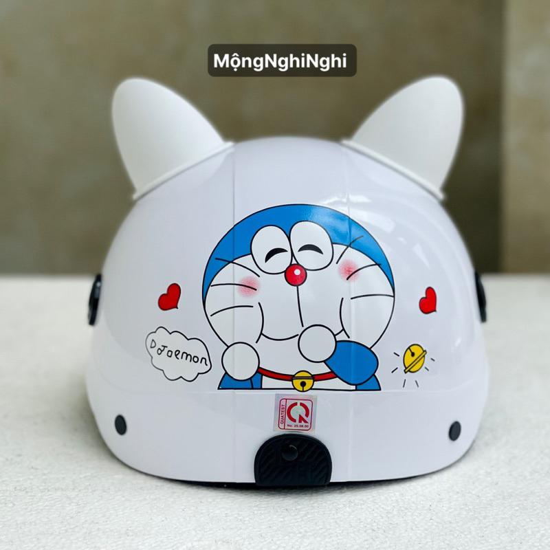 Mũ Bảo Hiểm Cao Cấp Doreamonn - Tặng Kèm Tai Mèo bảo hành 12 tháng