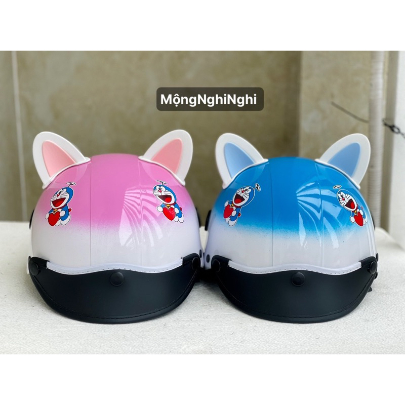 Mũ Bảo Hiểm Cao Cấp Doreamonn - Tặng Kèm Tai Mèo bảo hành 12 tháng