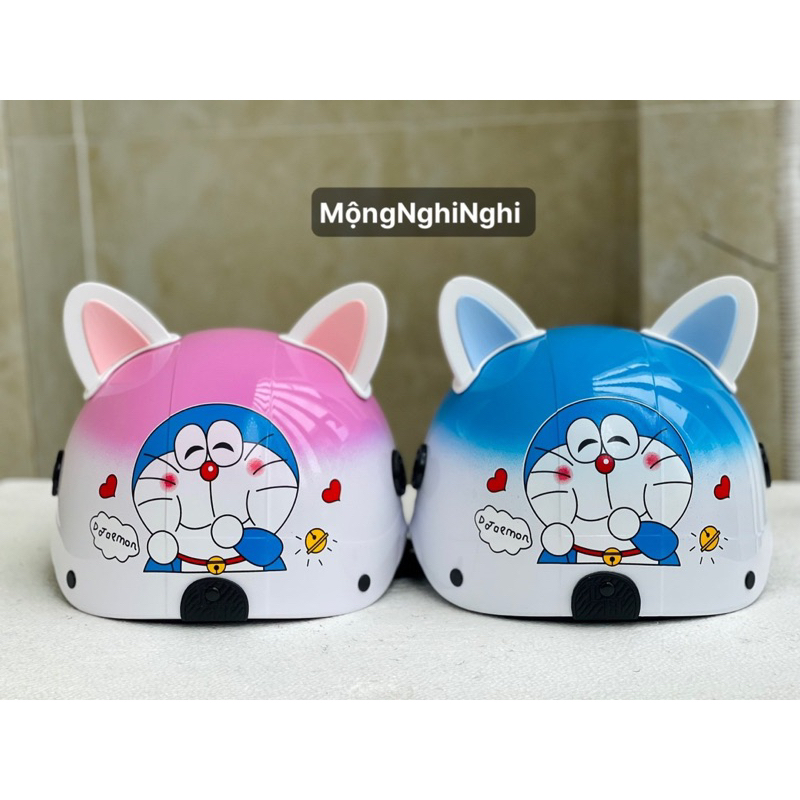 Mũ Bảo Hiểm Cao Cấp Doreamonn - Tặng Kèm Tai Mèo bảo hành 12 tháng