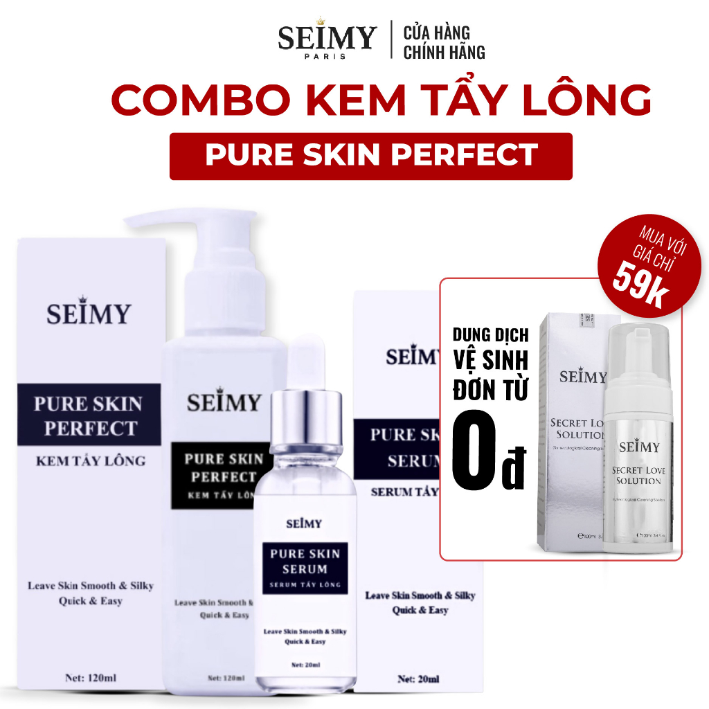  Combo Kem Tẩy Lông Seimy - Pure Skin Perfect 120ml