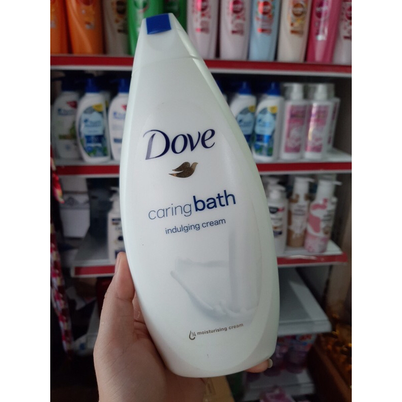 Sữa tắm Dove Caring Bath Indulging Cream Sữa Dưỡng nắp xanh dương