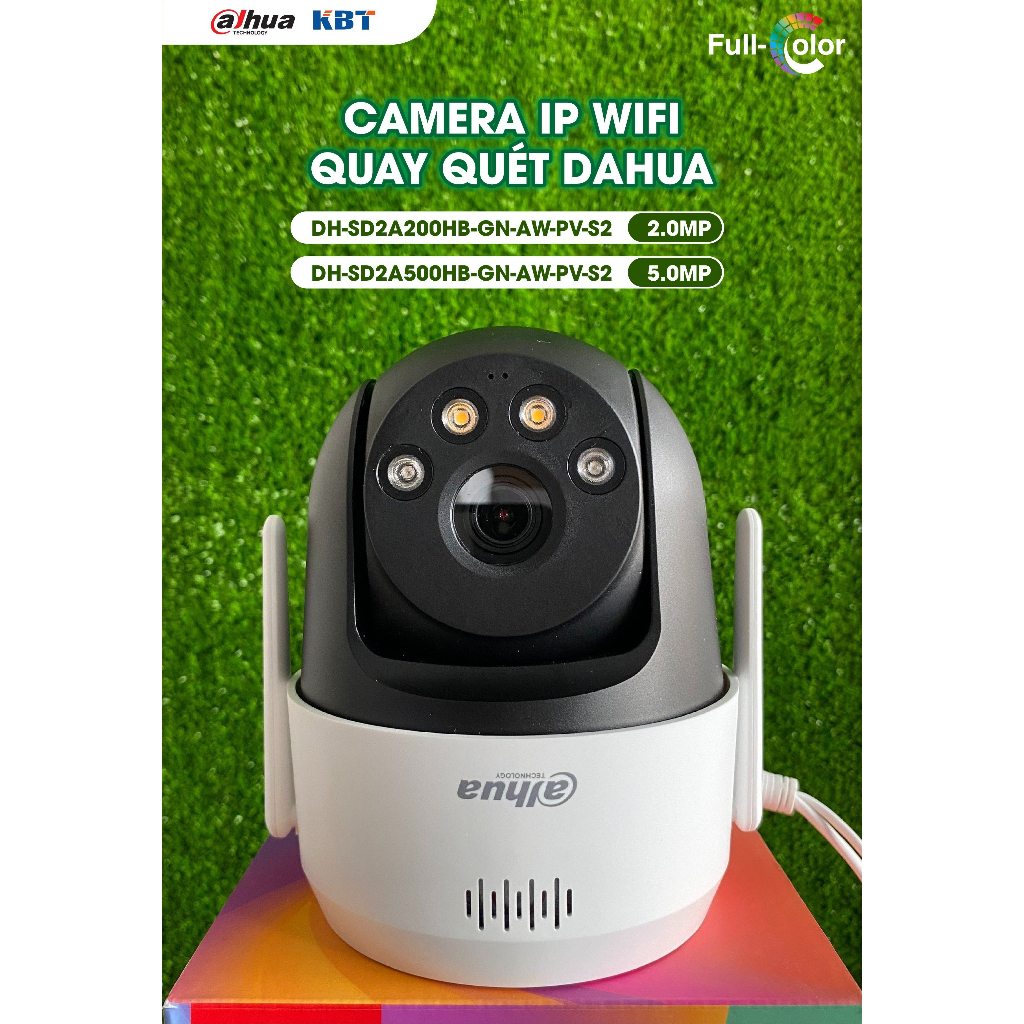 Camera wifi PTZ mini quay quét ngoài trời DAHUA  SD2A200HB-2.0MP/5.0MP Full HD,báo động còi hú, có màu ban đêm