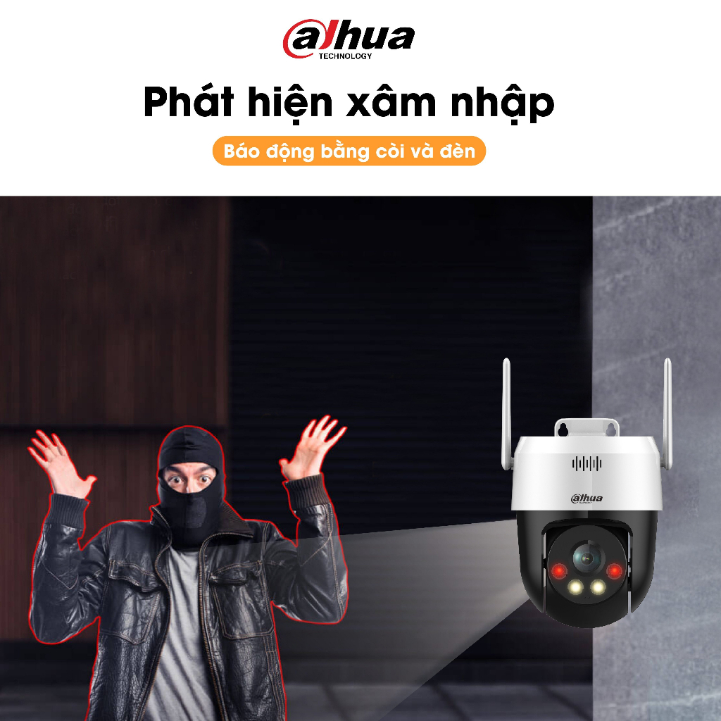 Camera wifi PTZ mini quay quét ngoài trời DAHUA  SD2A200HB-2.0MP/5.0MP Full HD,báo động còi hú, có màu ban đêm