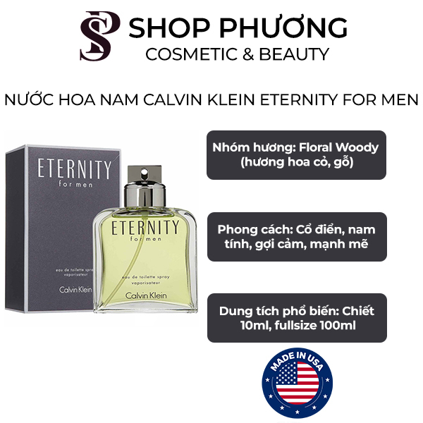 NƯỚC HOA NAM CHIẾT 10ML CALVIN KLEIN ETERNITY FOR MEN EDT