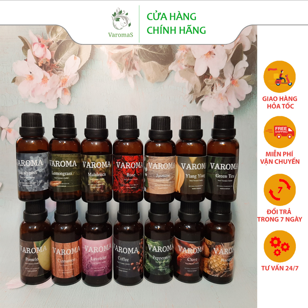 Tinh dầu VaromaS thiên nhiên nguyên chất thơm phòng đuổi muỗi kiểm định Quatest3 nhập khẩu COA 100ml