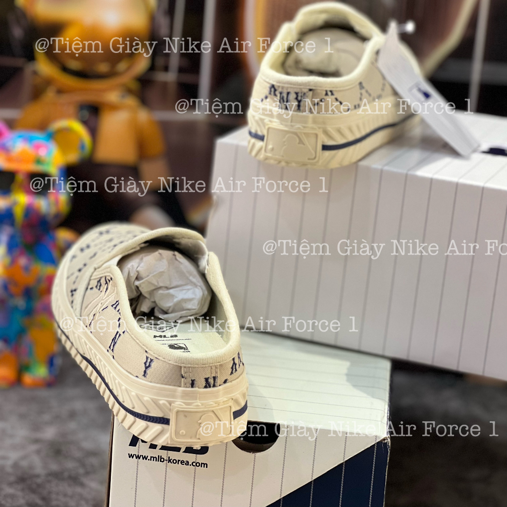 Dép Sục MLB Mùa Hè Nâu Slip On Dia Monogram New York Beige