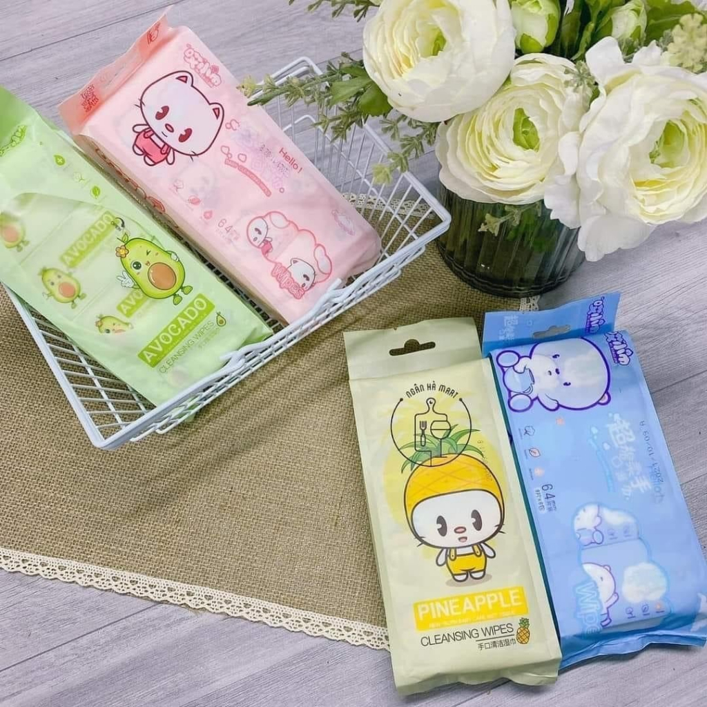 KHĂN ƯỚT BỎ TÚI MINI 1 TÚI 8 GÓI