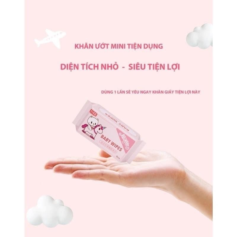 KHĂN ƯỚT BỎ TÚI MINI 1 TÚI 8 GÓI