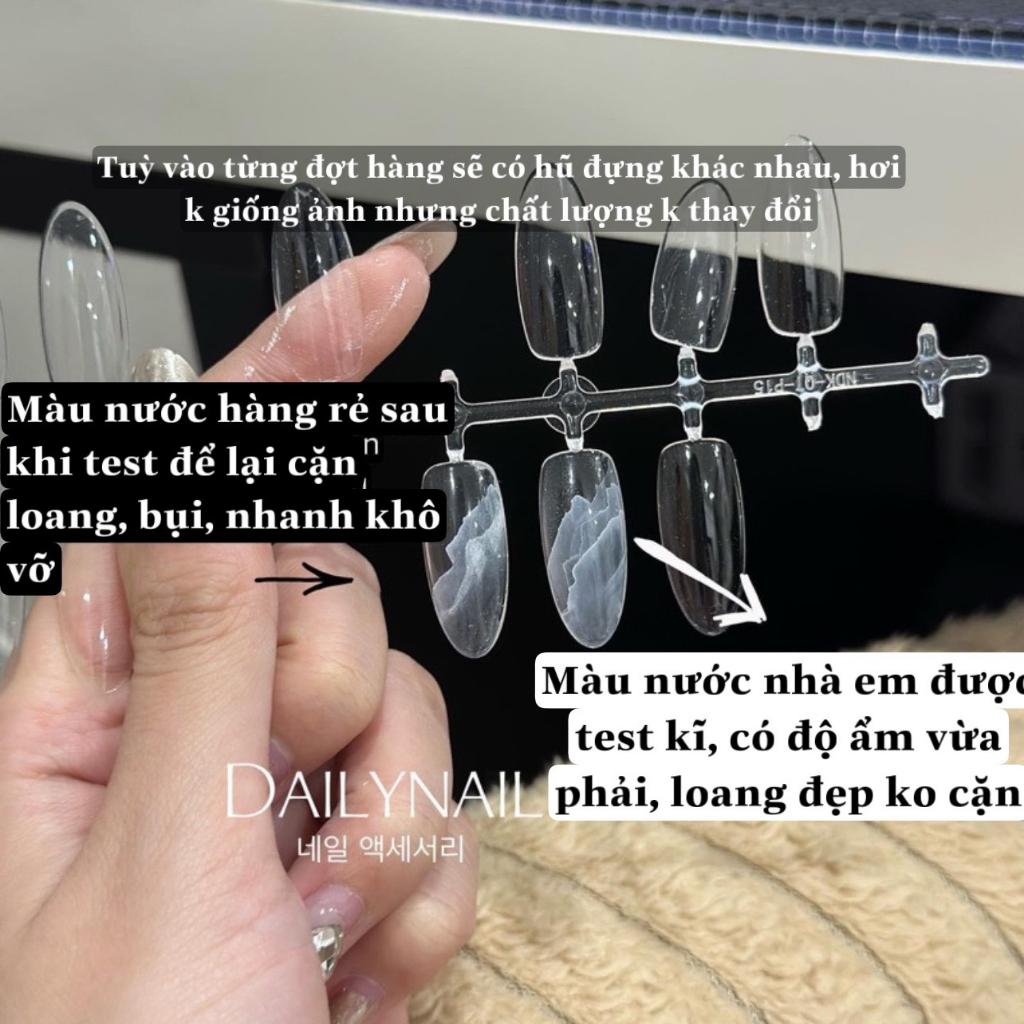 Màu nước vẽ Vân Đá Nail hũ vuông