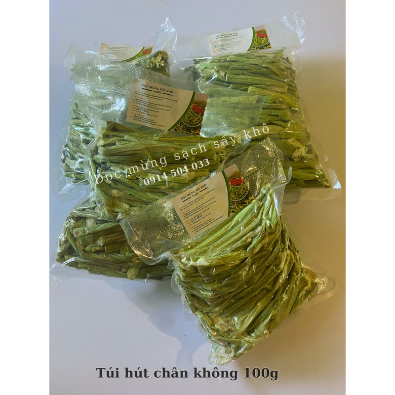 100g Dọc mùng  sấy khô có hút chân không đã sơ chế, nấu ăn được ngay