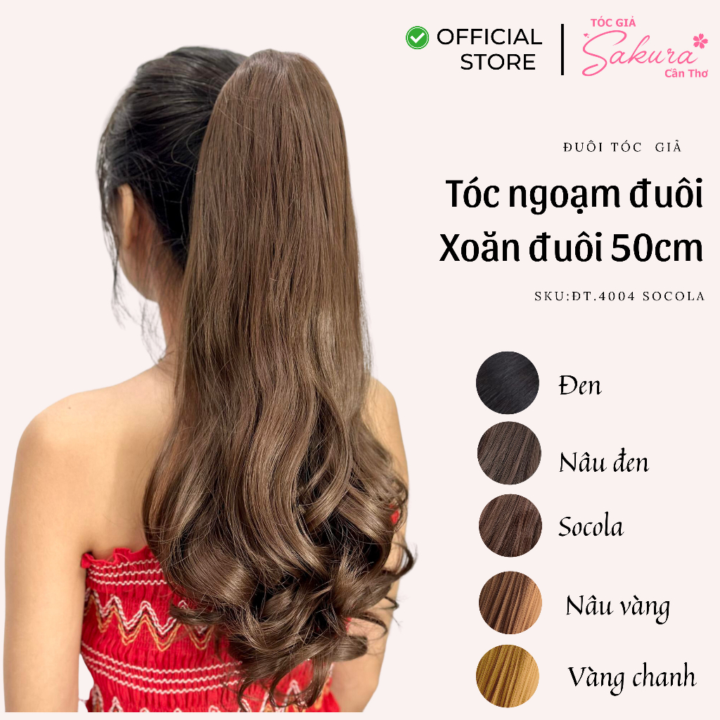 Tóc Giả Ngoặm Xoăn Đuôi 50cm