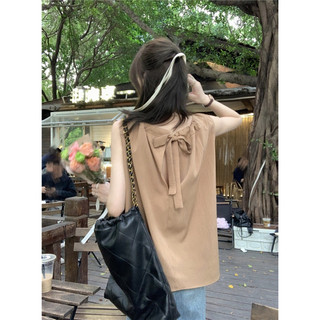 Áo cổ tròn phối thắt nơ sau lưng nhẹ nhàng act03