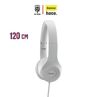 Tai nghe chụp tai HOCO W21, có dây micro đàm thoại, Jack 3.5mm kèm nút điều khiển.