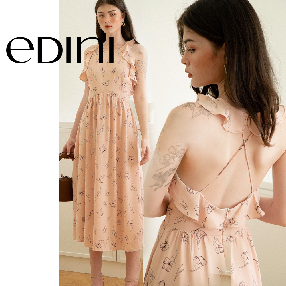 Đầm Cổ Yếm Phối Bèo - EDINI - D1417