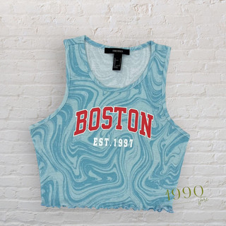 Áo thun ba lỗ loang xanh ngọc in Boston vnxk