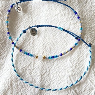 [Whiteline] Vòng tay Sugarcane Blue (Có size Chân)
