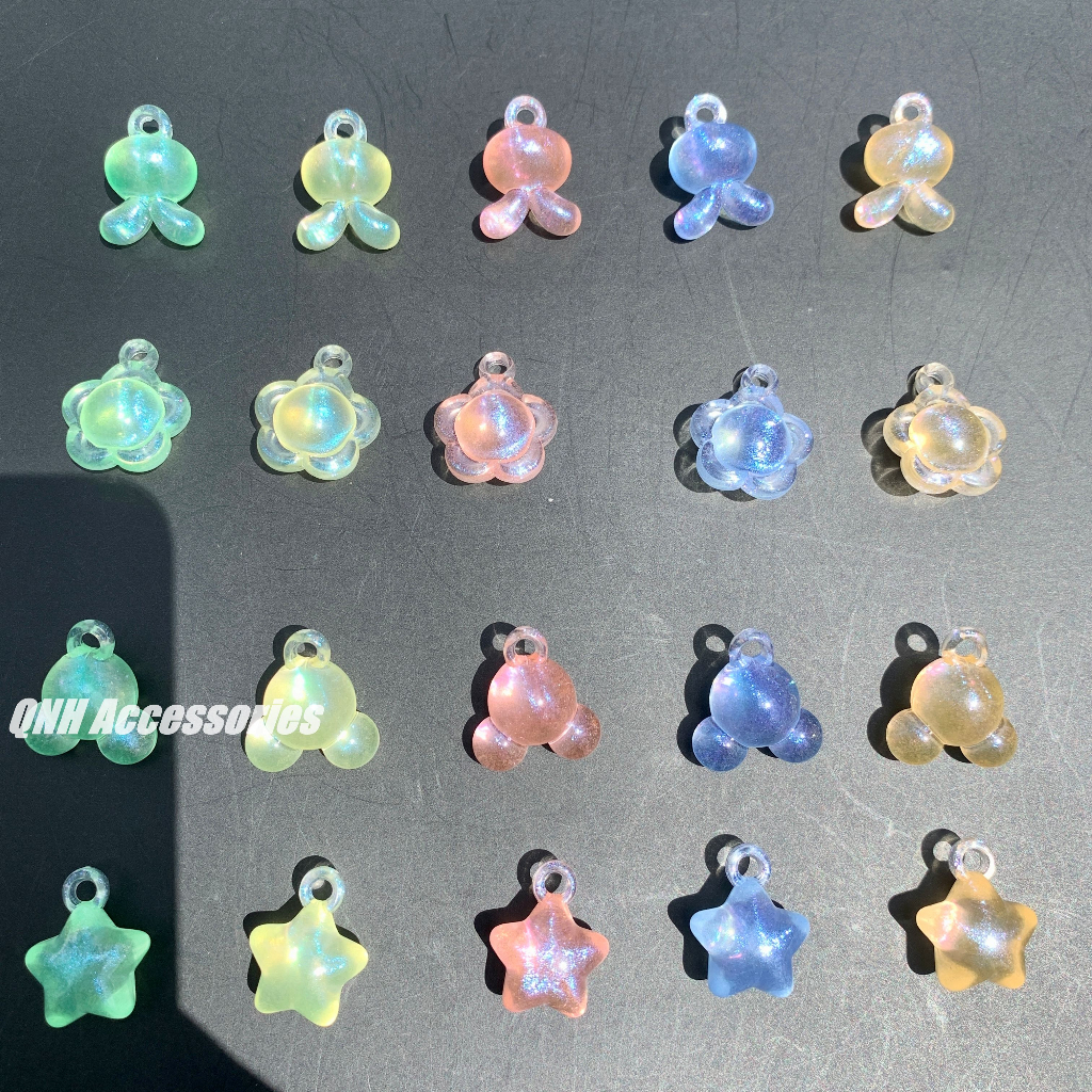 Set 4 charm treo dùng làm vòng tay, dây chuyền, trang sức thủ công
