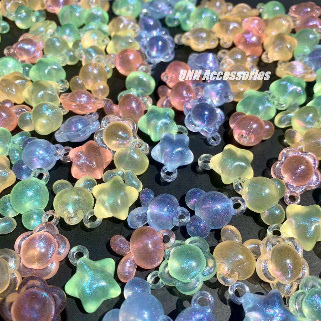 Set 4 charm treo dùng làm vòng tay, dây chuyền, trang sức thủ công