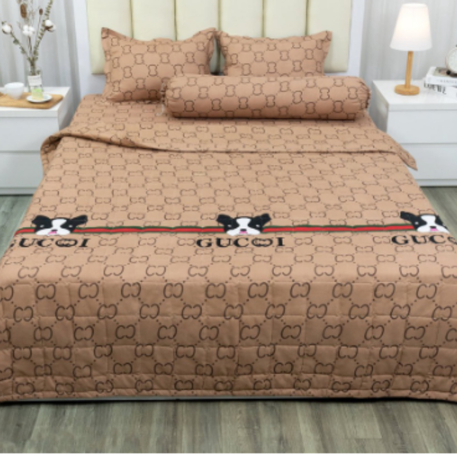 Trọn bộ 5 món chăn ga gối Cotton Poly chăn hè tone màu sáng cute - Nguyệt Ánh Bedding - đủ size - Cá Heo Mây, Cherrful..