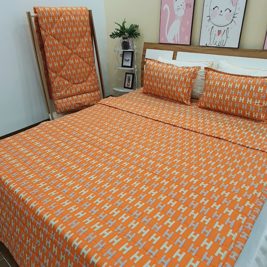 Trọn bộ 5 món chăn ga gối Cotton Poly chăn hè tone màu sáng cute - Nguyệt Ánh Bedding - đủ size - Cá Heo Mây, Cherrful..