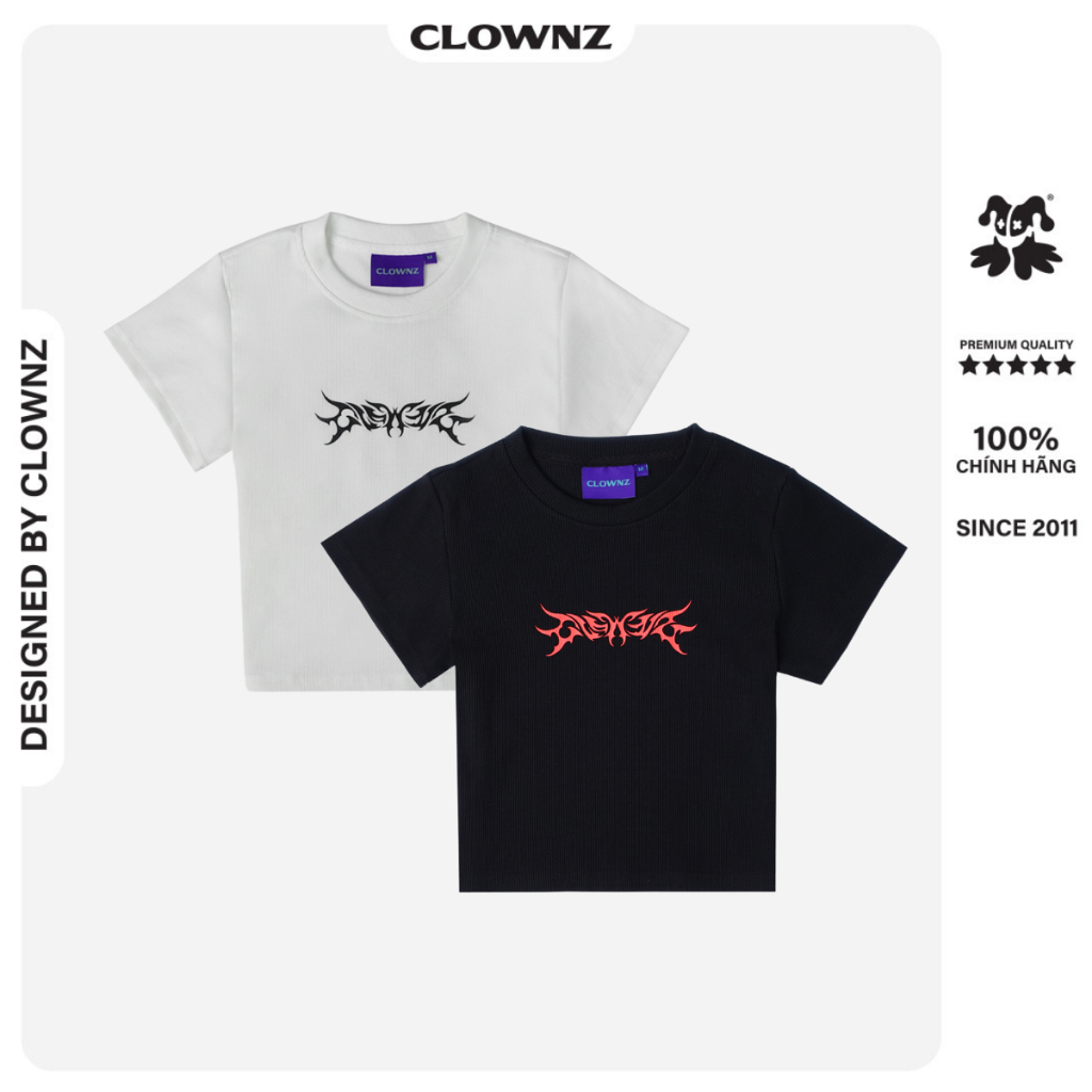 Áo nữ local brand ClownZ Ribbed Croptop thun cotton Baby Tee ôm body basic hottrend cổ tròn