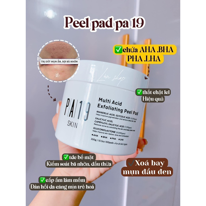 Toner Pad Tẩy Da Chết PA19 hộp 100m