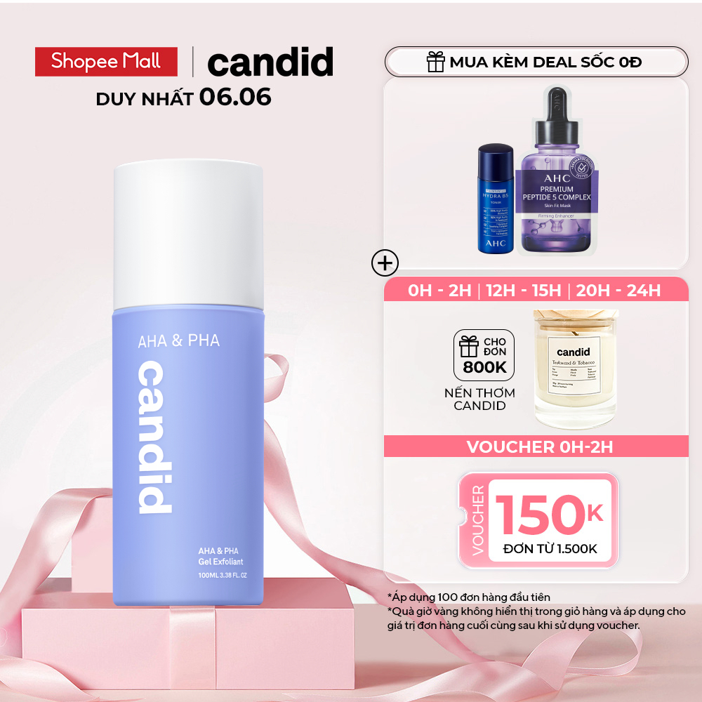 Hoạt Chất Candid AHA & PHA Tẩy Tế Bào Chết & Làm Mịn Da Gel Exfoliant 100ml