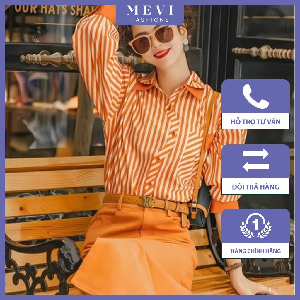 Sét sơ mi kẻ kết hợp chân váy siêu xinh_S7253