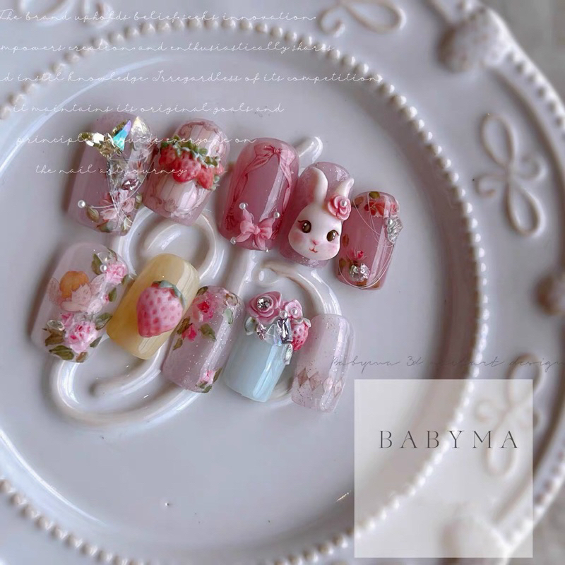 Khuôn silicon làm charm nail các mẫu thỏ - gấu - hoa nơ thương hiệu