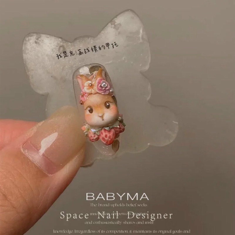 Khuôn silicon làm charm nail các mẫu thỏ - gấu - hoa nơ thương hiệu