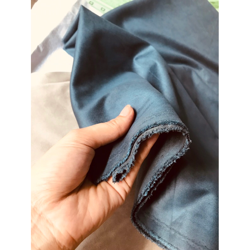 Vải Da Lộn màu Xanh Navy