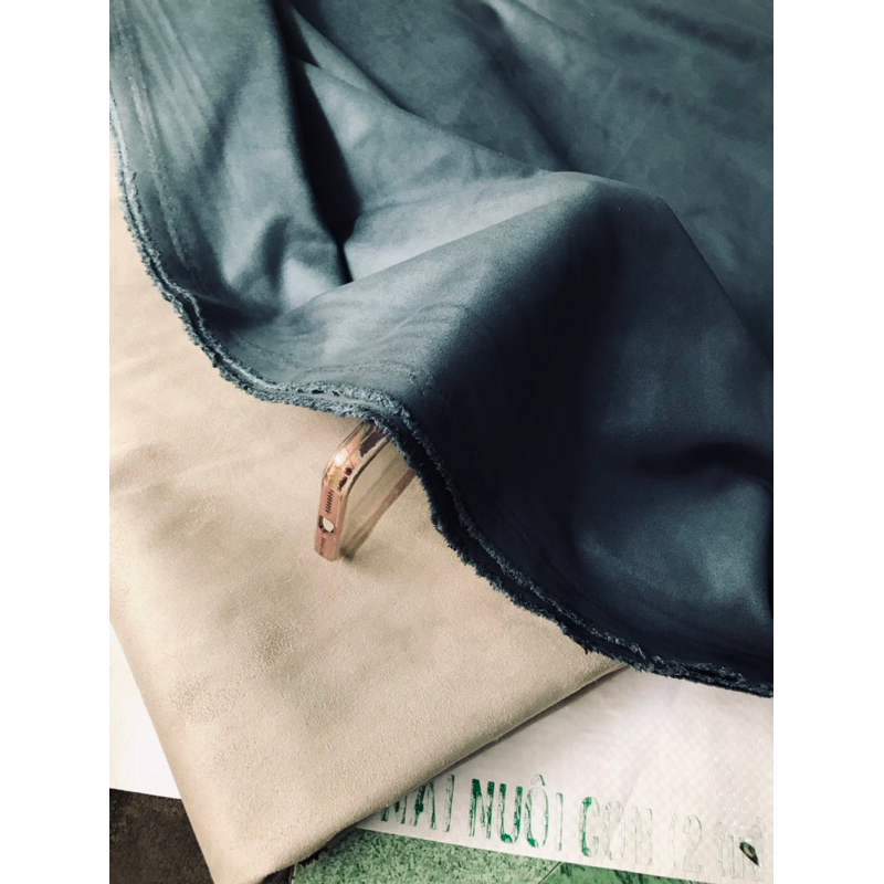 Vải Da Lộn màu Xanh Navy