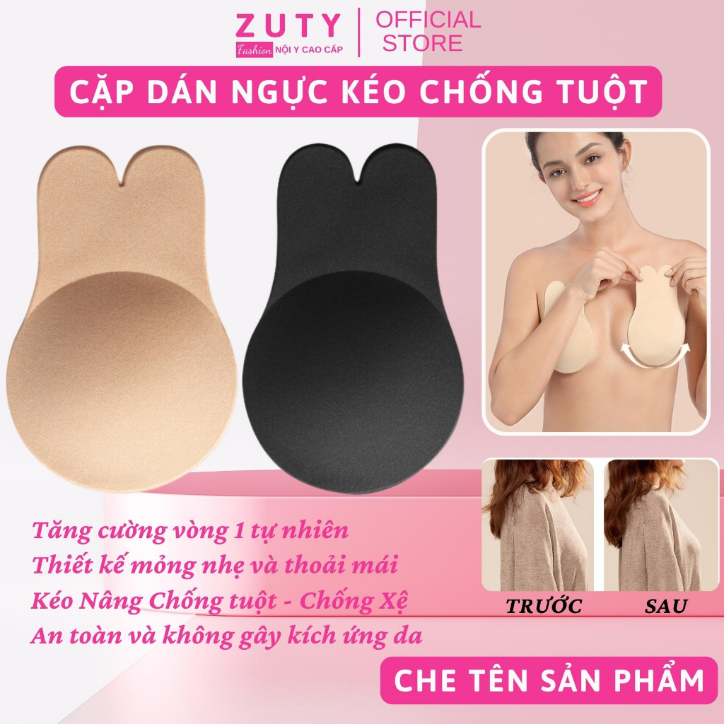 Miếng dán ngực ti nâng ngực áo dán ngực tai thỏ chống chảy xệ thoáng mát giúp nâng tốt vòng một ZUTY 0950