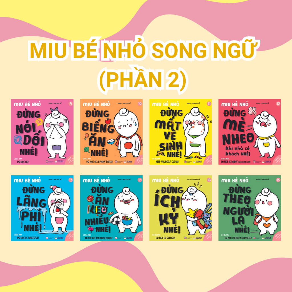 Sách - Ehon Kĩ Năng Sống: Miu Bé Nhỏ, Miu Tự Lập - Combo 24 quyển song ngữ (Dành cho trẻ từ 1-6 tuổi)